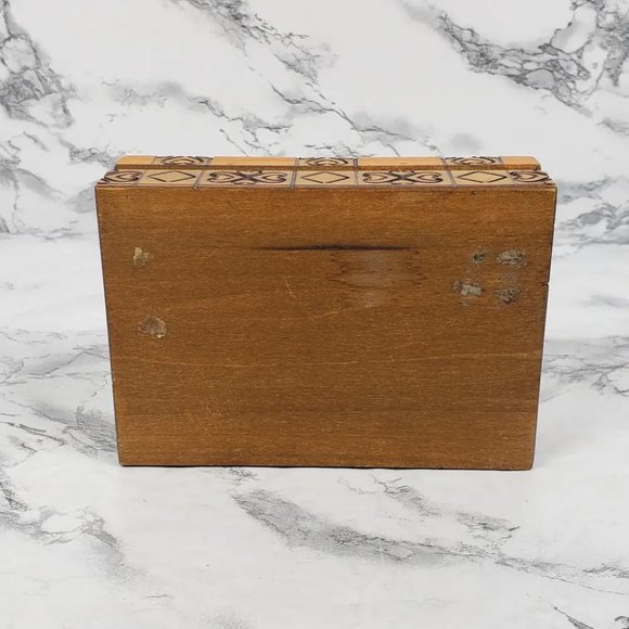 Handmade Hinge Lid Wooden Box Vintage - Picture 10 of 11